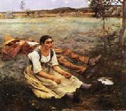 Jules Bastien-lepage Hay-making oil painting reproduction